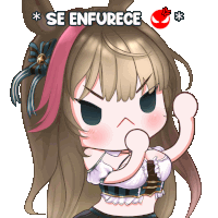 a cartoon drawing of a girl with the words se enfurece behind her