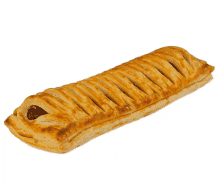 a pastry with a few holes in it is on a white surface