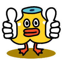 a cartoon character is giving a thumbs up