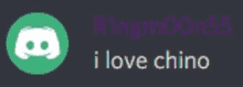 a discord icon with the words i love chino on it