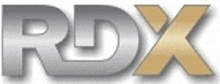 the word rdx is written in silver and gold letters .