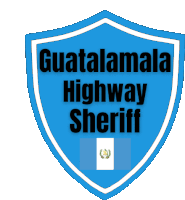 a blue shield that says guatemala highway sheriff on it