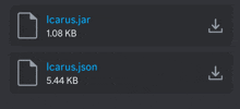 a screenshot of a file called icarus.json