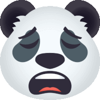 a panda bear with its eyes closed has a sad look on its face