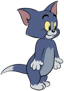 a cartoon drawing of tom from tom and jerry standing on a white background