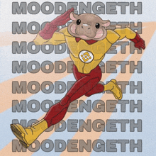 a cartoon of a superhero named moodengeth