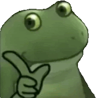 a frog is giving a thumbs up sign with its hand .