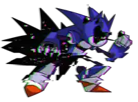 a drawing of sonic the hedgehog with a glitch effect on it