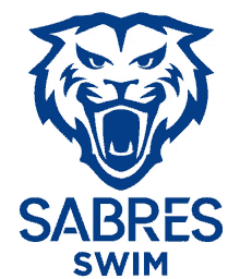 a logo for the sabres swim team with a tiger