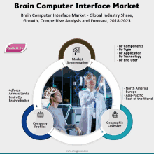 a diagram of a brain computer interface market shows the growth of the market