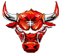 a drawing of a bull with a cross on it