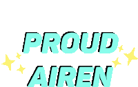 a sticker that says " proud airen " on a white background