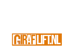 a logo for giraflift.nl is on an orange background