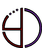 a drawing of a circle with the letter e in it