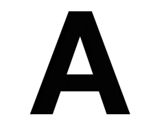 a large black letter a with a white triangle in the middle