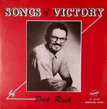 a red album cover for songs of victory