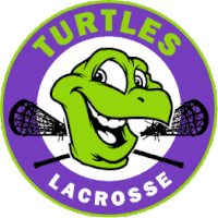 a logo for the turtles lacrosse team has a green turtle on it