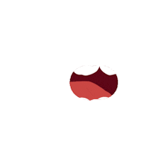 a close up of a cartoon mouth with red lips