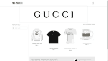 a gucci website shows a hoodie and a t-shirt