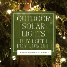 an outdoor solar lights buy 1 get 1 for 50 % off ad