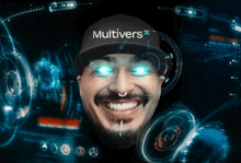 a man wearing a hat that says multivers