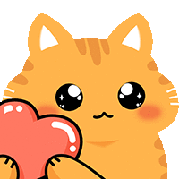 a cartoon cat is holding a heart in its paws