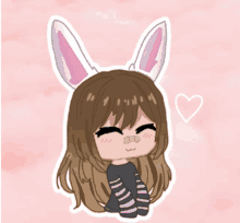 a drawing of a girl wearing bunny ears