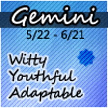 a picture of a zodiac sign for gemini on a blue background