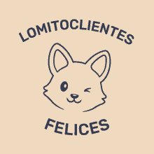 a logo for lomtoclientes felices with a fox wink