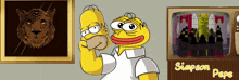 a cartoon of homer simpson next to a cartoon of a tiger and a cartoon of simpson pepe