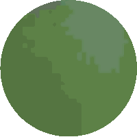 a pixel art drawing of a green circle with a white background