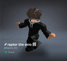 a 3d model of a person with the name raptor the emo