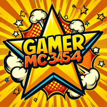 a poster that says gamer mc3454 with a star in the middle