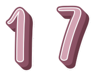 the number 17 is displayed in a pink colored font