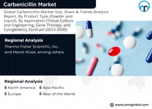 an advertisement for a global carbonicillin market