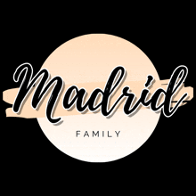 a logo for the madrid family is shown in black and white