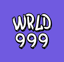 a purple background with the words wrld 999