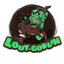 a cartoon illustration of a goblin holding a wooden basket .