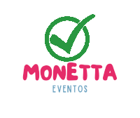 a logo for monetta eventos with a check mark in a circle