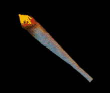 a close up of a cigarette with a yellow flame on top