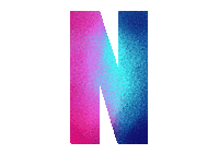 the letter n has a blue and pink gradient