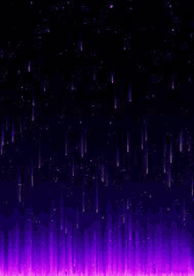 purple rain is falling from the sky at night