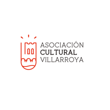 a logo for asociacion cultural villarroya with a red castle