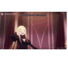 a screen shot of crunchyroll shows a girl dancing