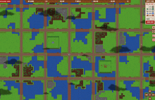 a computer screen shows a map of a city with a grid of streets and buildings