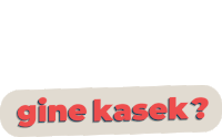 a sticker that says " gine kasek " in red