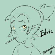 a drawing of a person with the name edric written on it