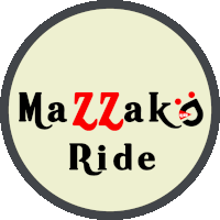 a logo for mazzak 's ride is shown in a circle on a white background