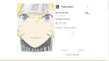 a drawing of naruto uzumaki is on a facebook page