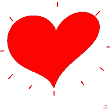 a red heart on a white background with the letters tk on the bottom right